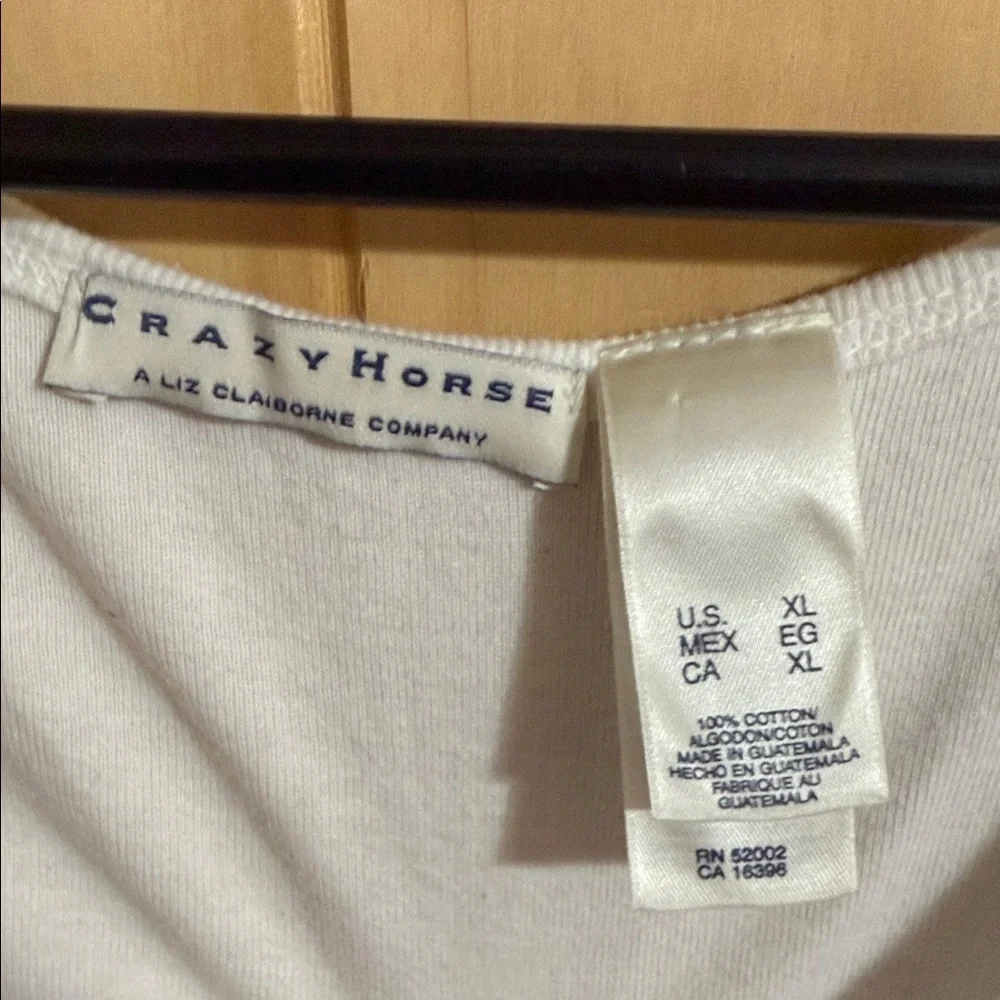 Crazy Horse Chic White Tank Top with Blue Beads - Picture 2 of 4